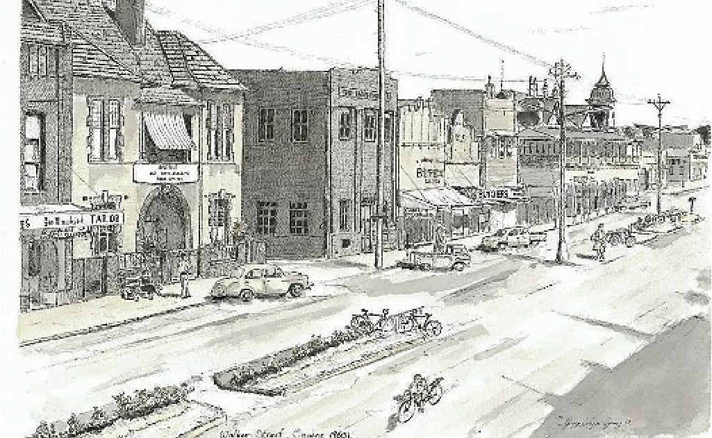 Walker Street during the 1960s by Gwendolyn Gray Walker Street during the 1960s by Gwendolyn Gray